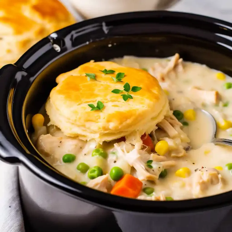 Crockpot Chicken Pot Pie Served Close-Up Crockpot Chicken Pot Pie