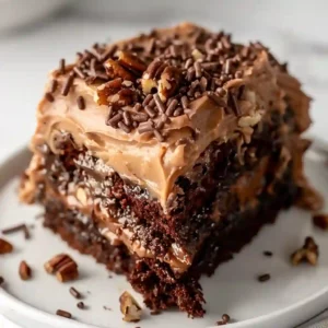 German Chocolate Poke Cake – Moist Chocolate Slice 300x300 1