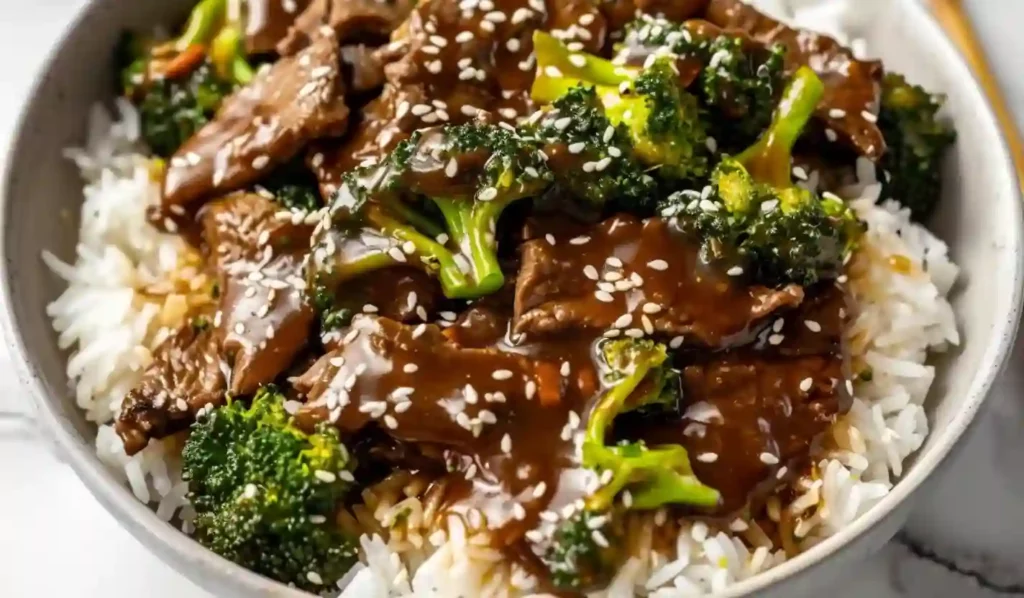 Beef and Broccoli on White Rice – Homemade Stir Fry