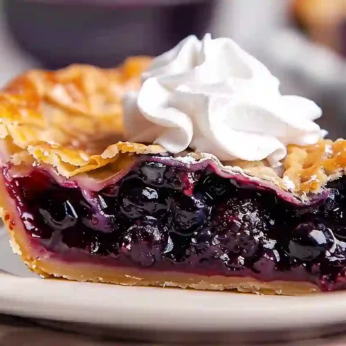 Blueberry Pie Bliss 3 Blueberry Pie Slice with Whipped Cream