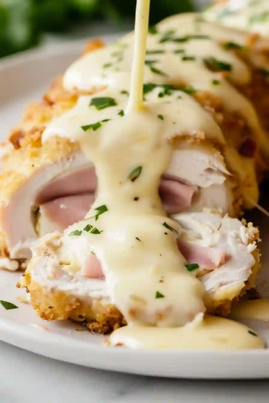 Cozy Chicken Cordon Bleu – A Classic Made Comfortably Simple 2 Chicken Cordon Bleu Close Up for Pinterest