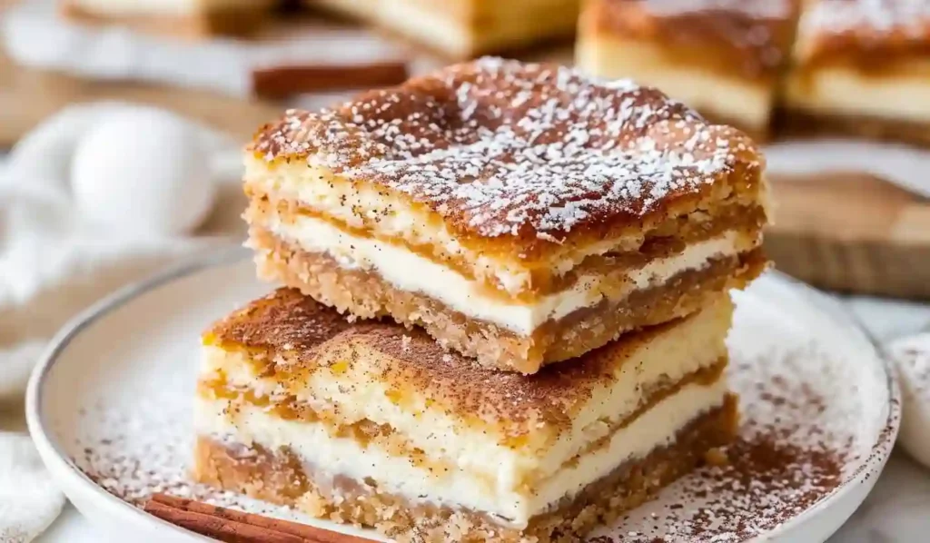 Churro Cheesecake Bars – Close Up Dessert Image
