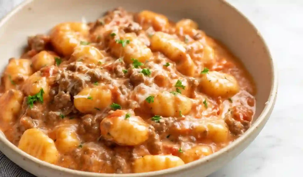 Creamy Ground Beef Gnocchi