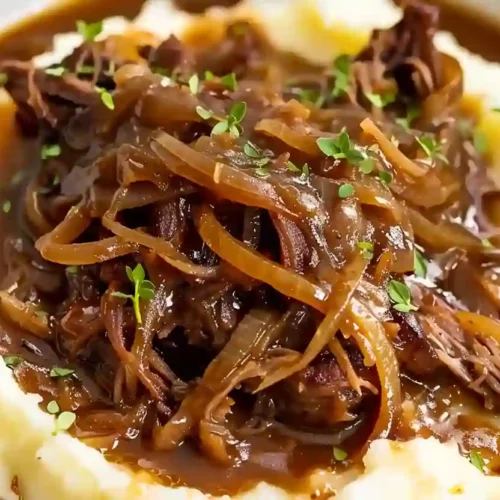Onion Pot Roast That Feels Like Coming Home 3 Onion Pot Roast Served Over Creamy Mashed Potatoes