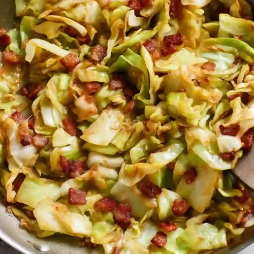 Sauteed Cabbage with Bacon Skillet