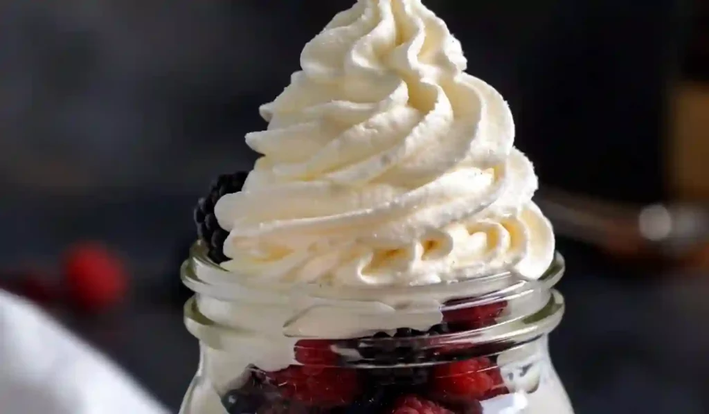 Homemade Whipped Cream Close Up