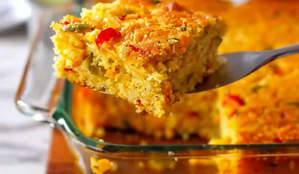 Mexican Cornbread Casserole – Close Up Slice