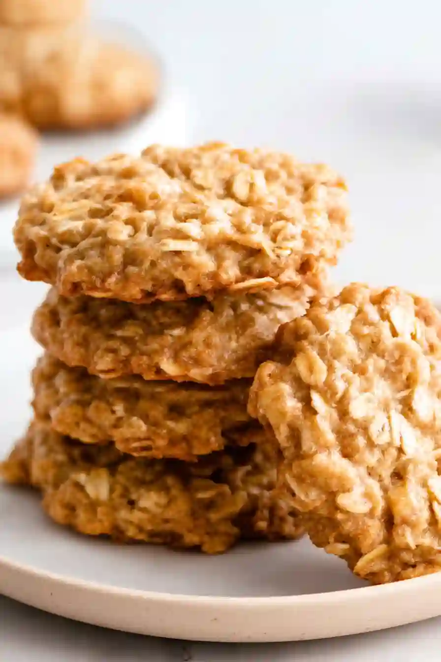 Oatmeal Toddler Cookies for Cozy, Nourishing Snack Moments 2 Homemade oatmeal toddler cookies stacked and photographed close-up