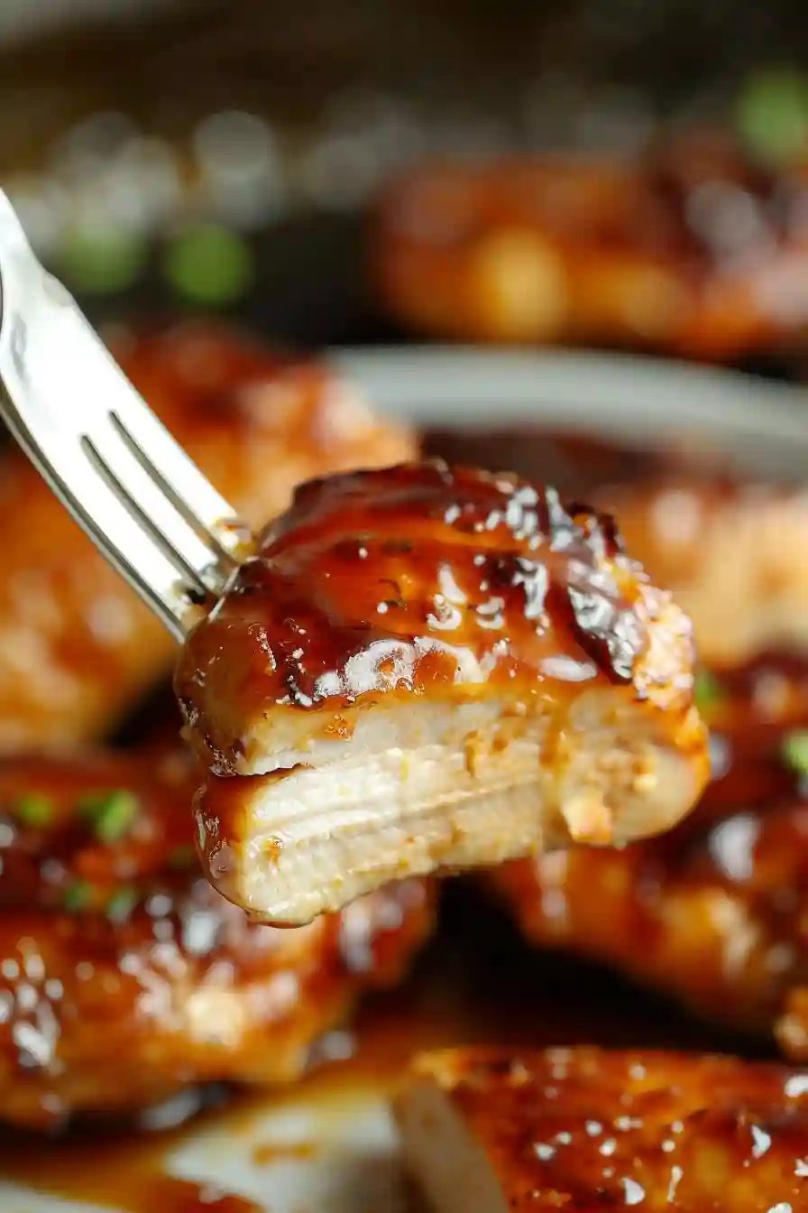 Glazed Chicken Breast – A Cozy, Sweet-Savory Weeknight Dinner 2 Macro glazed chicken breast piece with shiny sauce