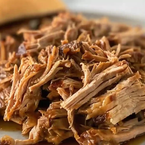 Close-up of pot pulled pork sandwich with coleslaw in brioche bun