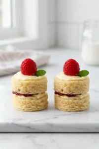 Garnishing Mini Victoria Cakes