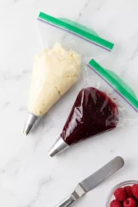 Preparing Buttercream and Jam Piping Bags