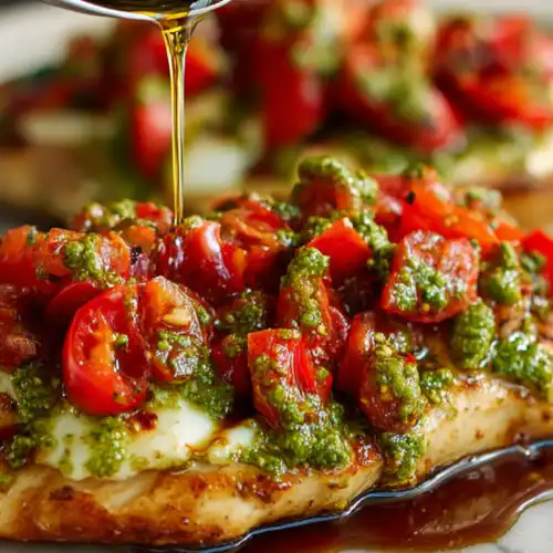 Cozy Pesto Bruschetta Chicken: Fresh, Fast & Bursting with Flavor