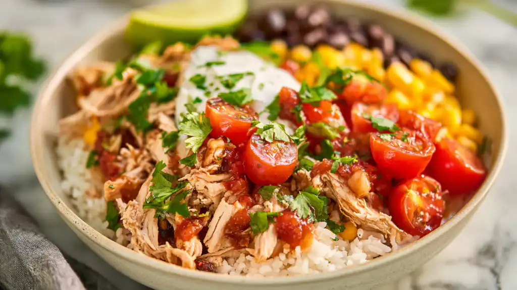 The Easiest Slow Cooker Chicken Burrito Bowl You’ll Ever Make