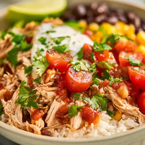 The Easiest Slow Cooker Chicken Burrito Bowl You’ll Ever Make