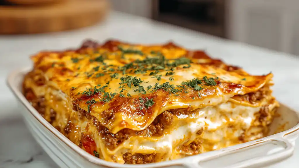 Ultimate Cheesy Baked Taco Lasagna – Family-Friendly Comfort Food