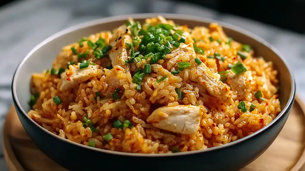 Cozy Kimchi Fried Rice with Juicy Chicken—Quick Weeknight Dinner
