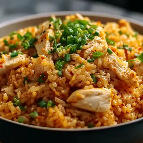 Cozy Kimchi Fried Rice with Juicy Chicken—Quick Weeknight Dinner
