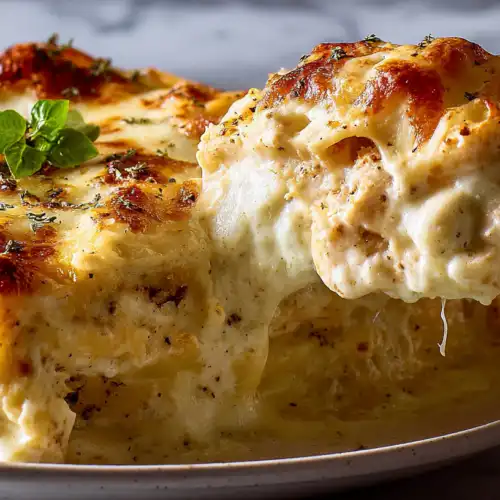 Cozy Layered Chicken Alfredo Lasagna Your Family Will Crave