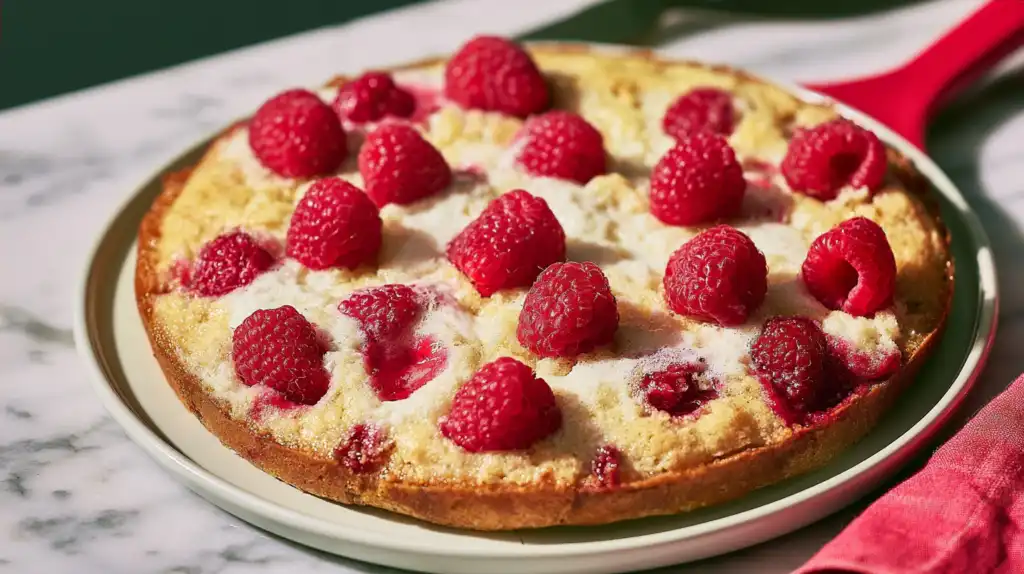 The Most Dreamy Raspberry Brown Butter Skillet Cake
