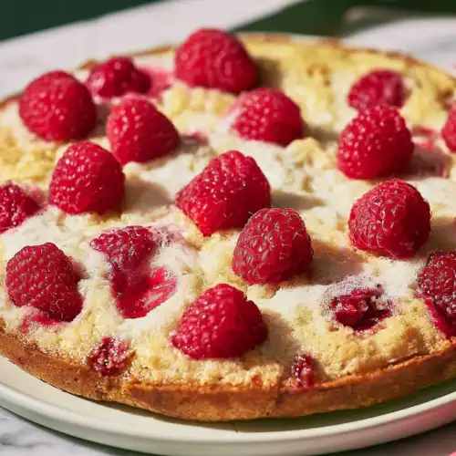 The Most Dreamy Raspberry Brown Butter Skillet Cake