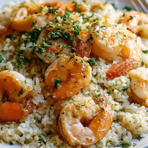 The Easiest 15-Minute Creamy Garlic Butter Shrimp and Rice