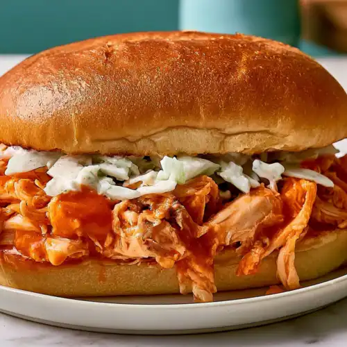 The Best Slow Cooker Buffalo Chicken Sandwiches (So Easy!)