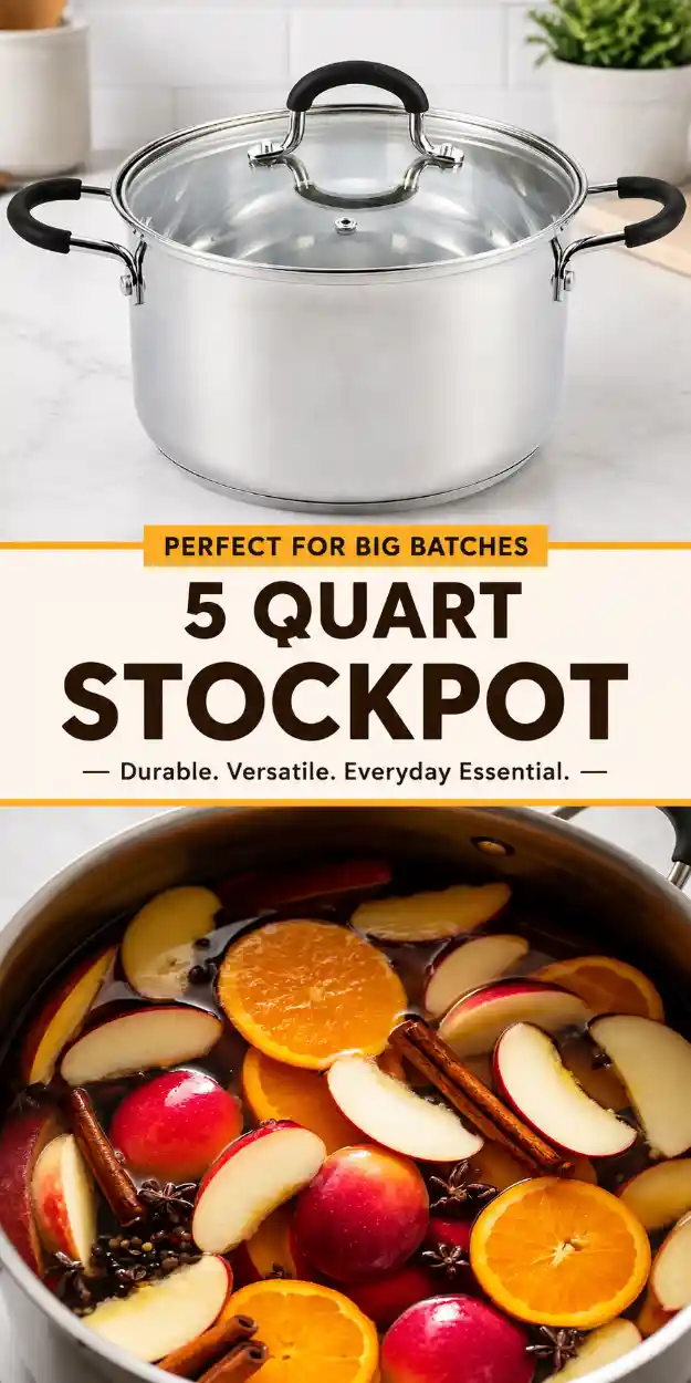Homemade Apple Cider 9 5 Quart Stainless Steel Stockpot with Lid – Kitchen Essential compressed