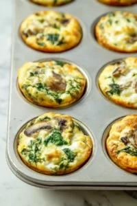 Mushroom Spinach Egg Muffins 15 Baking the Egg Muffins Until Puffy
