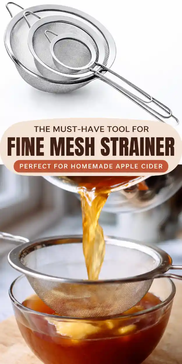 Homemade Apple Cider 8 Fine Mesh Strainer – LIndispensable pour un Cidre Maison Parfait compressed