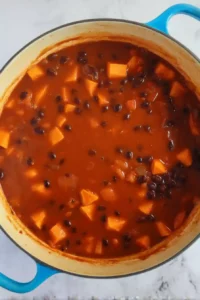 Sweet Potato Black Bean Chili 12 Simmering the Chili Until Thick