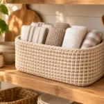 crochet pot lid organizer basket marble counter lifestyle compressed