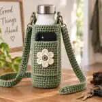 crochet water bottle carrier worn walking