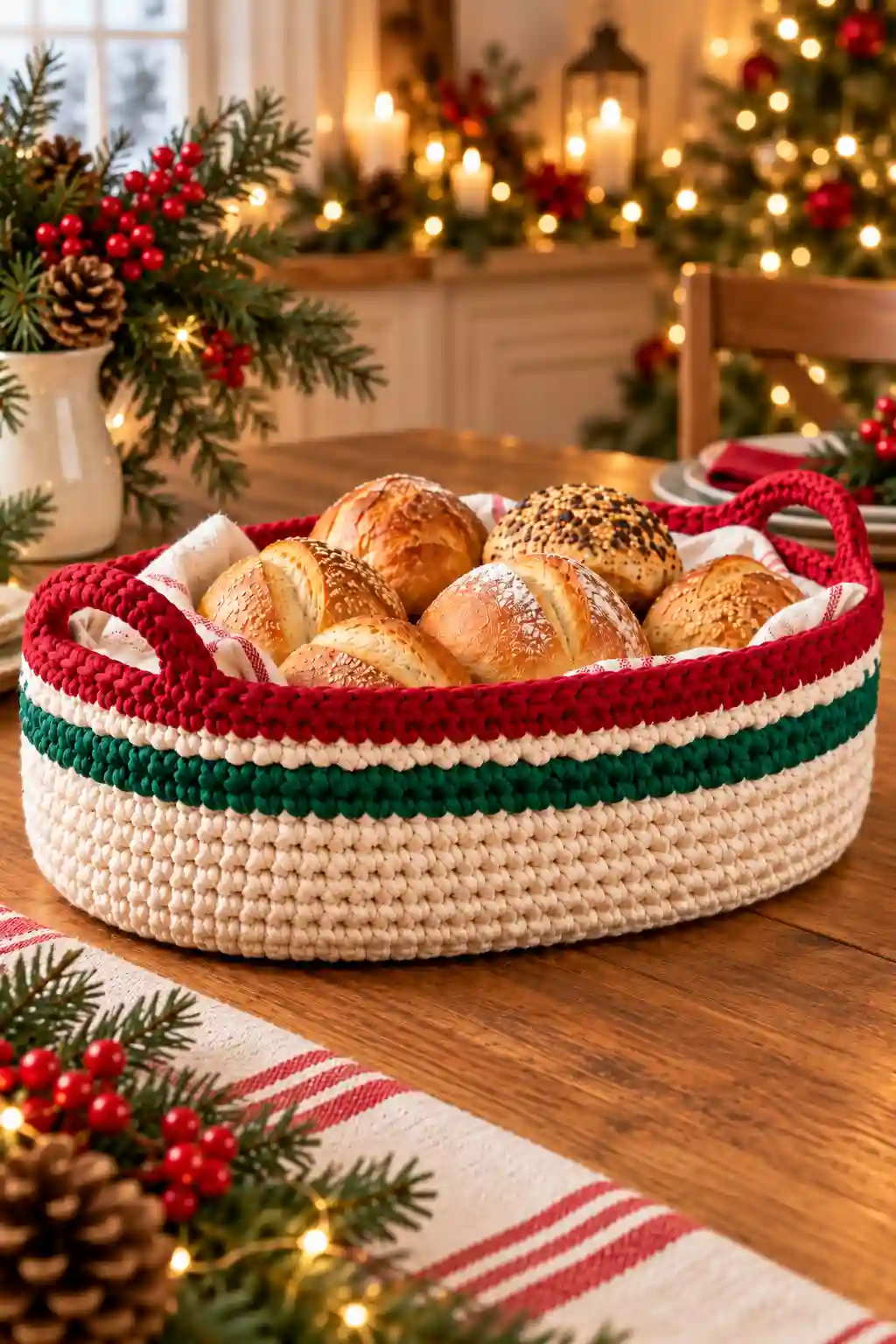 Christmas Crochet Bread Basket Pattern for Holiday Hosting 4 crochet christmas bread basket pdf preview compressed